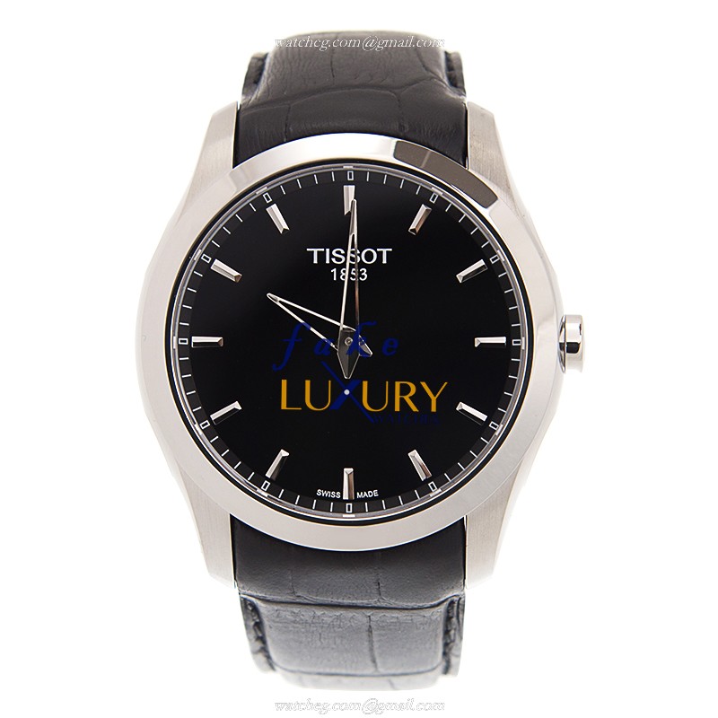 Tissot T035.446.16.051.00 T-Classic Replica Watch, Quartz Movement, Black Dial, Leather Strap - Image 2