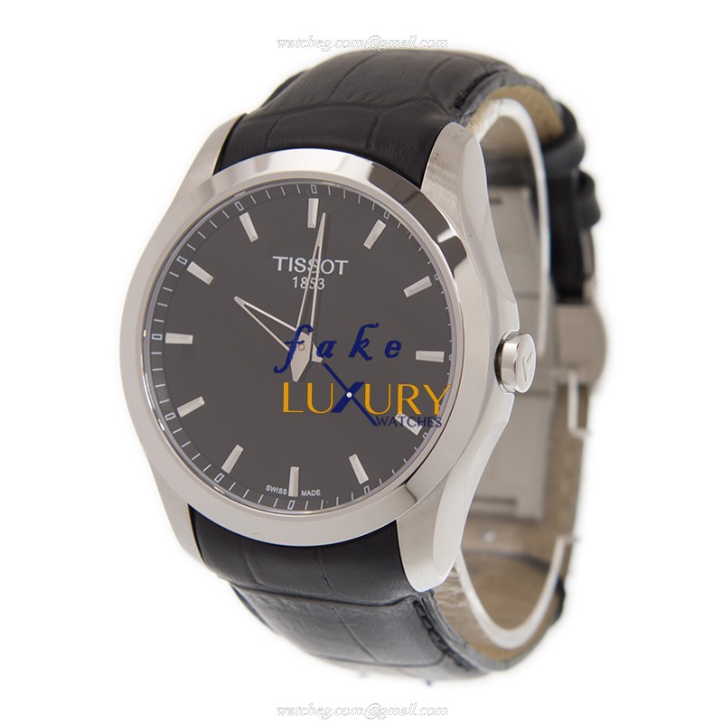 Tissot T035.446.16.051.00 T-Classic Replica Watch, Quartz Movement, Black Dial, Leather Strap - Image 3