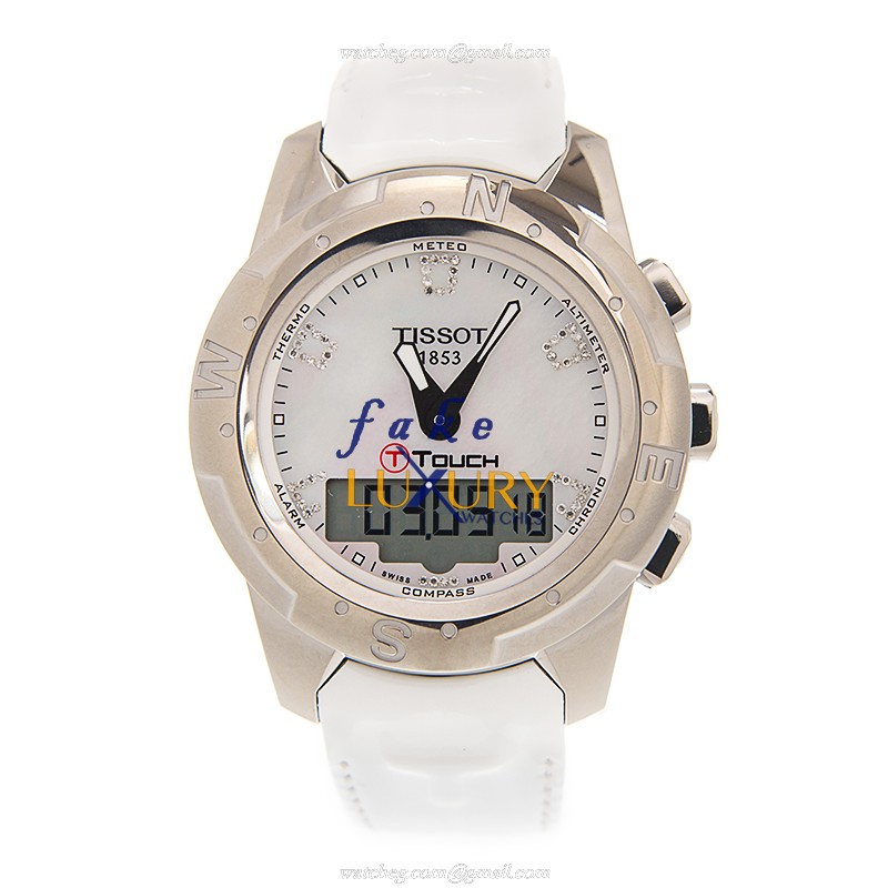 Tissot T047.220.46.116.00 Touch Collection Quartz Replica Watch With Titanium Case, White Dial - Image 2
