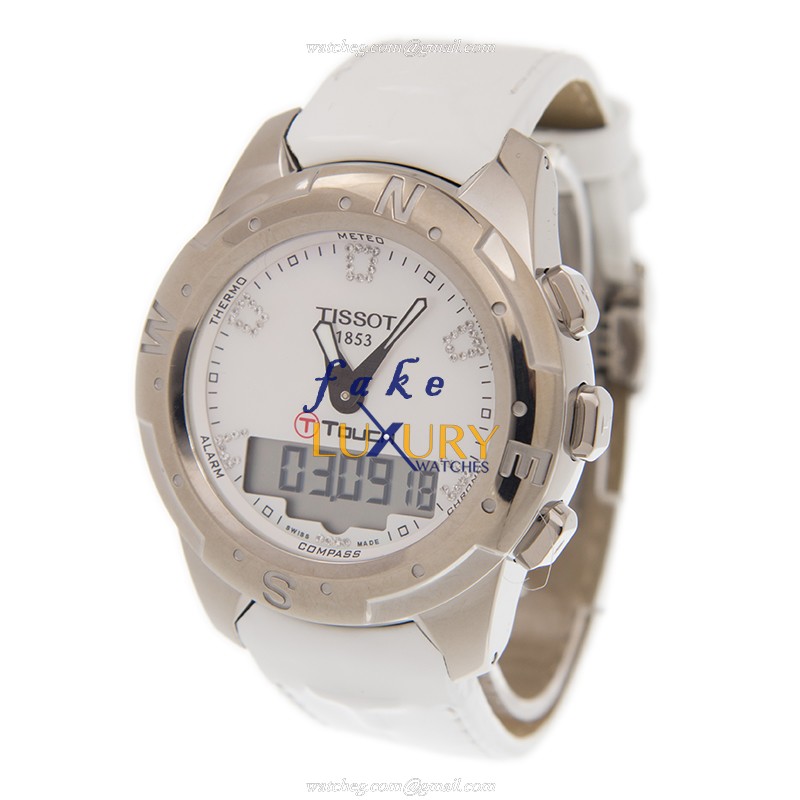 Tissot T047.220.46.116.00 Touch Collection Quartz Replica Watch With Titanium Case, White Dial - Image 3