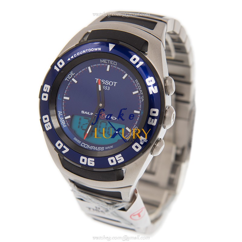 Tissot T056.420.21.041.00 TOUCH COLLECTION Replica Watch, Quartz, Blue Dial, Steel Case - Image 3