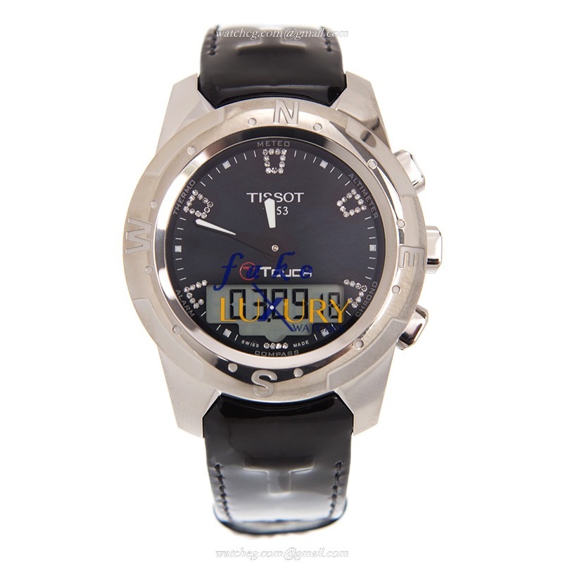Tissot Touch Collection T047.220.46.126.00 Quartz Titanium Blue Dial Leather Strap Replica Watch - Image 2