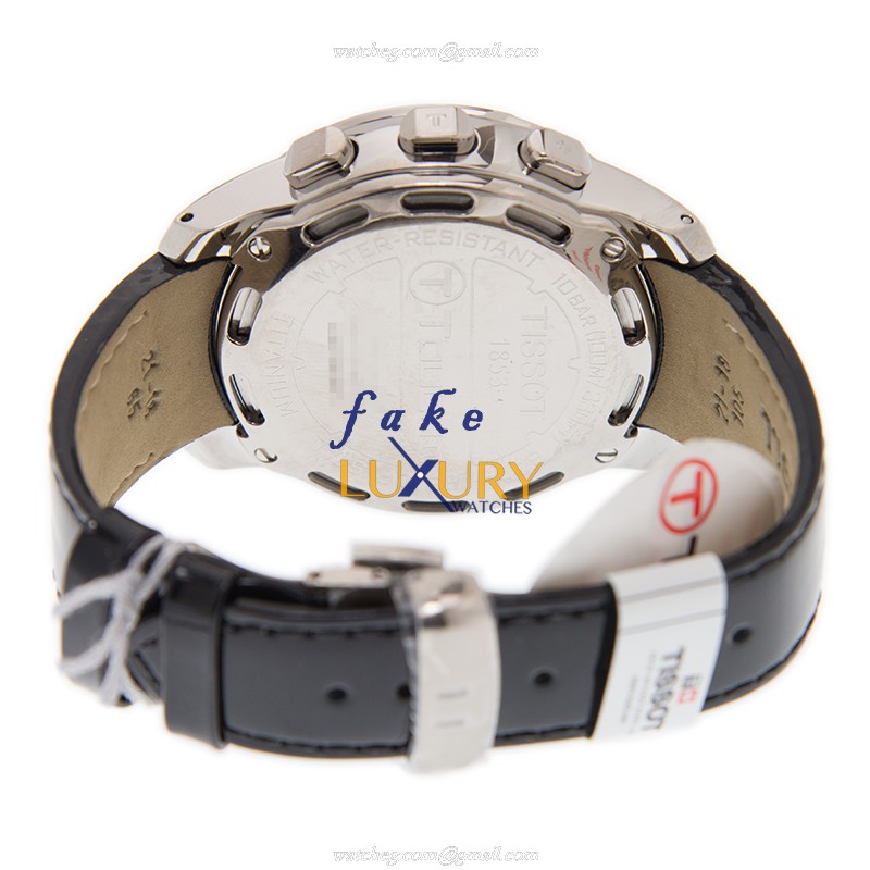 Tissot Touch Collection T047.220.46.126.00 Quartz Titanium Blue Dial Leather Strap Replica Watch - Image 4