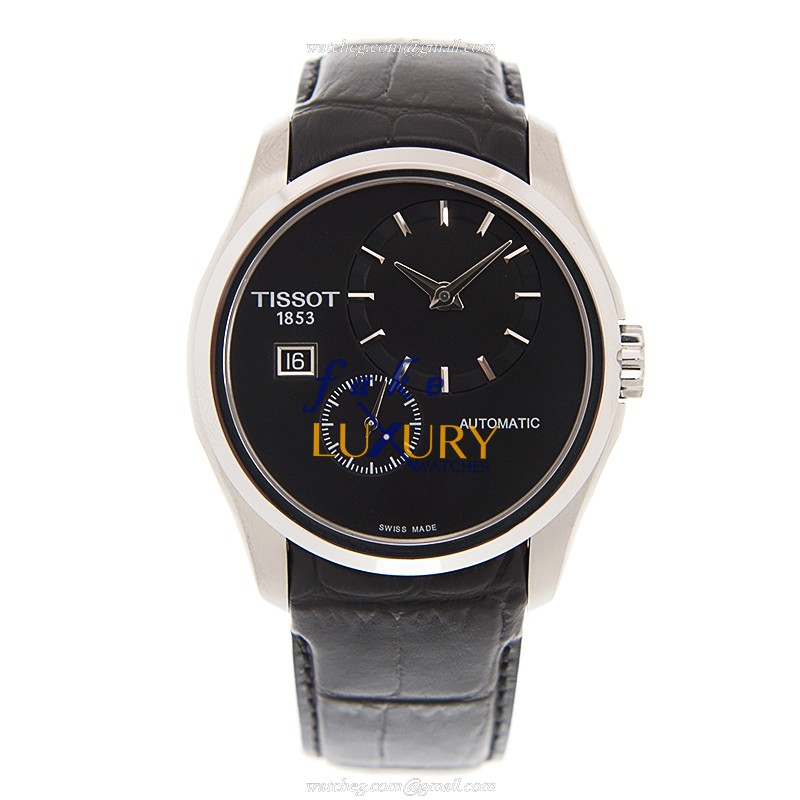 Tissot T035.428.16.051.00 T-Classic Replica Watch, Automatic, Black Dial, Steel Case, Leather Strap - Image 2