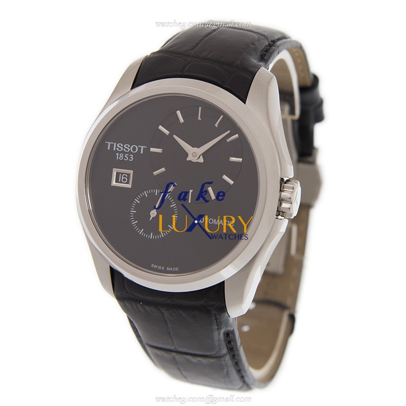 Tissot T035.428.16.051.00 T-Classic Replica Watch, Automatic, Black Dial, Steel Case, Leather Strap - Image 3
