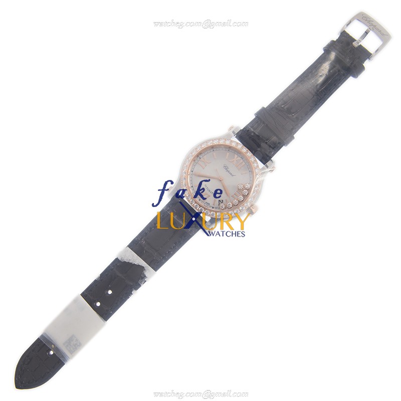 Chopard 278559-6006 HAPPY SPORT Automatic 18kt Rose Gold & Diamonds Replica Watch - 36mm White - Image 2