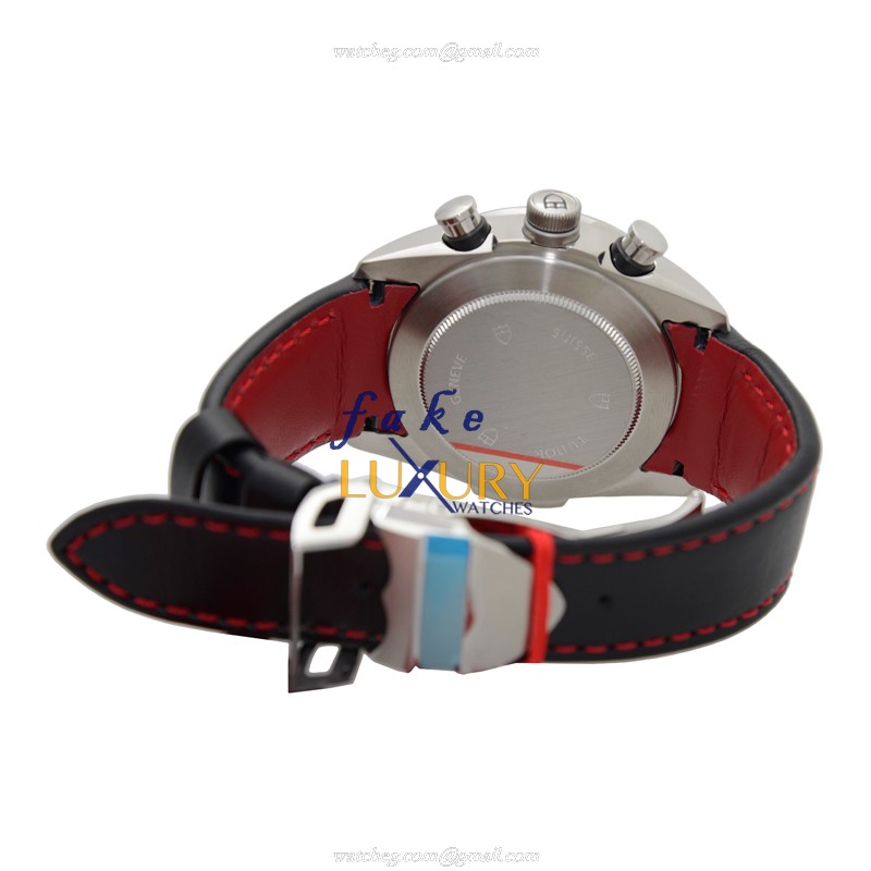 Tudor 42000D FASTRIDER Automatic Steel Case Replica Watch - Red Dial, Leather Strap - Image 4
