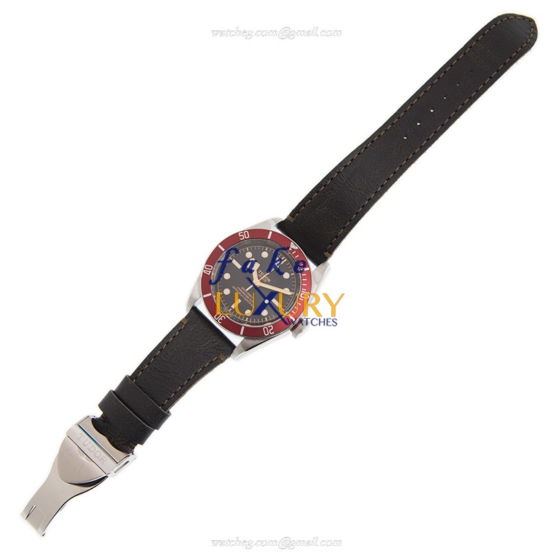 Tudor 79230R-LS Replica Watch, Automatic, Stainless Steel Case, Black Dial, Leather Strap - Image 2