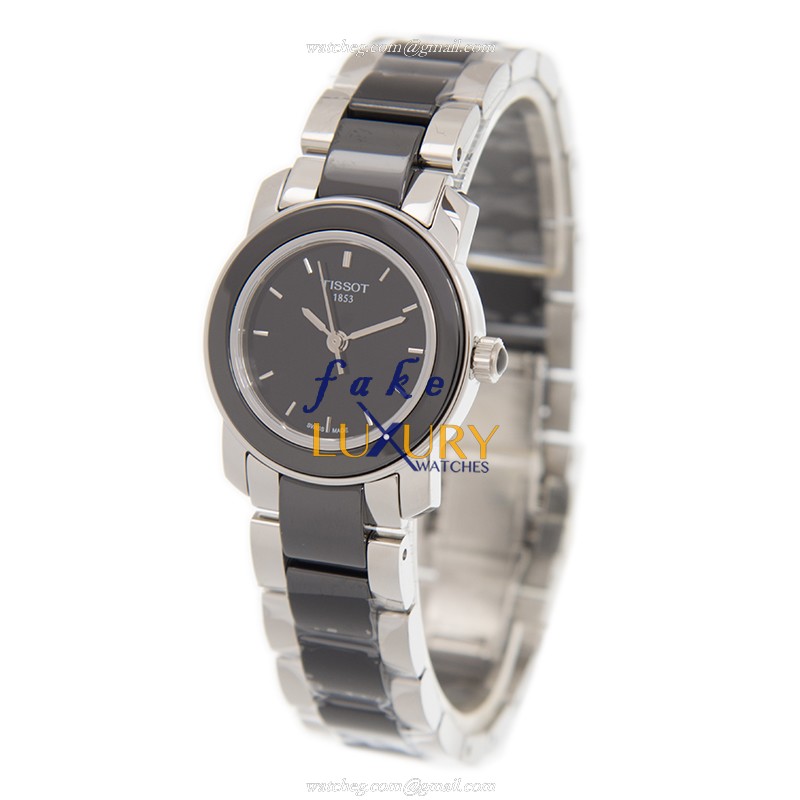 Tissot T-LADY Quartz Ceramic Steel T064.210.22.056.00 Black Dial Replica Watch - Image 3
