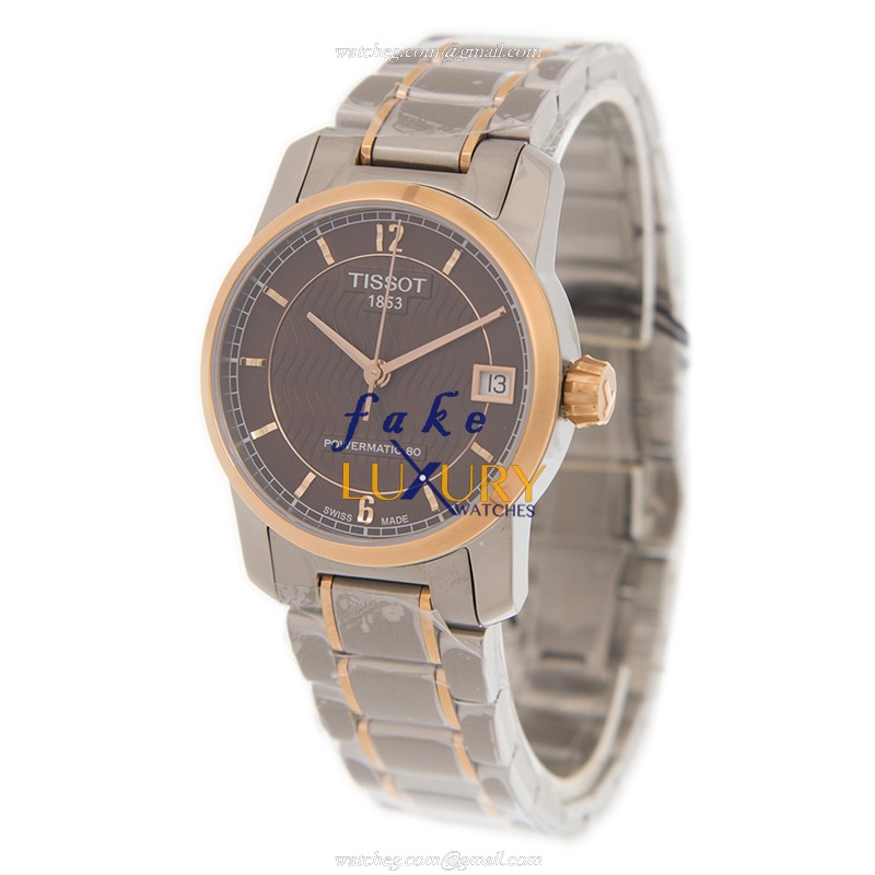 Tissot T-CLASSIC T087.207.55.297.00 - Replica Watch - Automatic - 18kt Rose Gold - Dark Brown Dial - Image 3