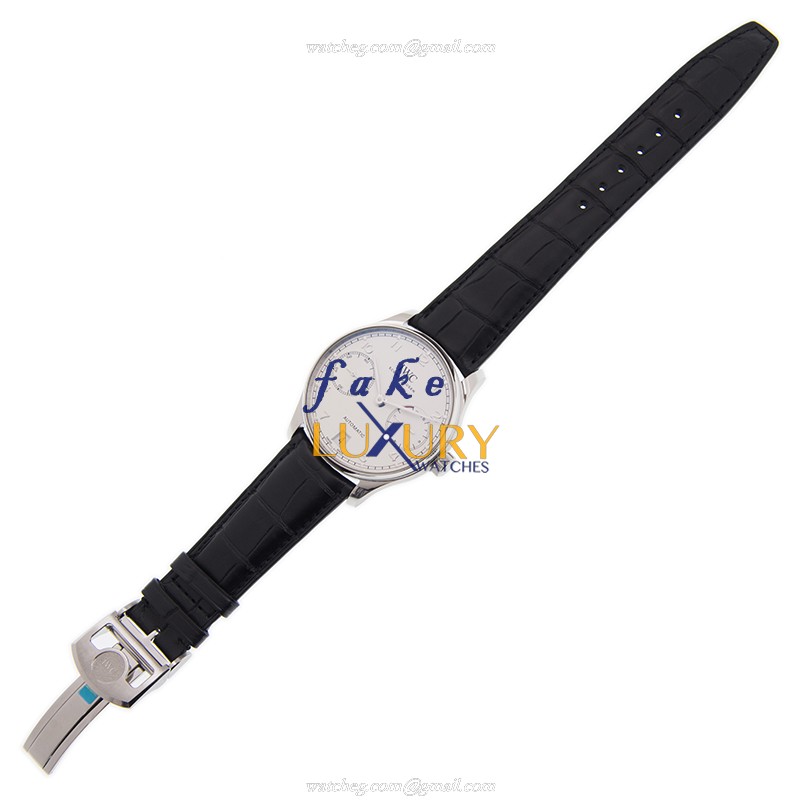 IWC IW500712 Portuguese Replica Watch Automatic Silver Dial Steel Case Black Alligator Strap - Image 2