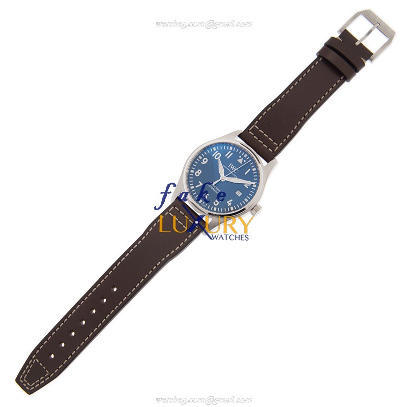 IWC IW327010 Replica Watch, Blue Dial, Stainless Steel Case, Brown Cowhide Strap, Automatic - Image 2