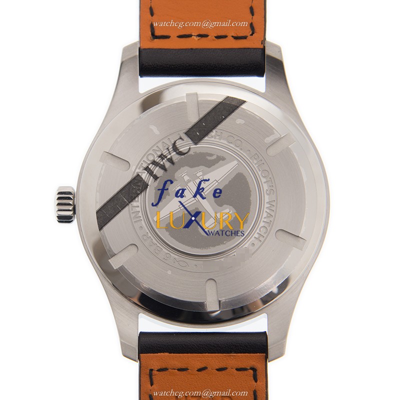 IWC IW327009 Pilots Automatic Stainless Steel Replica Watch Black Dial Cowhide Strap - Image 3