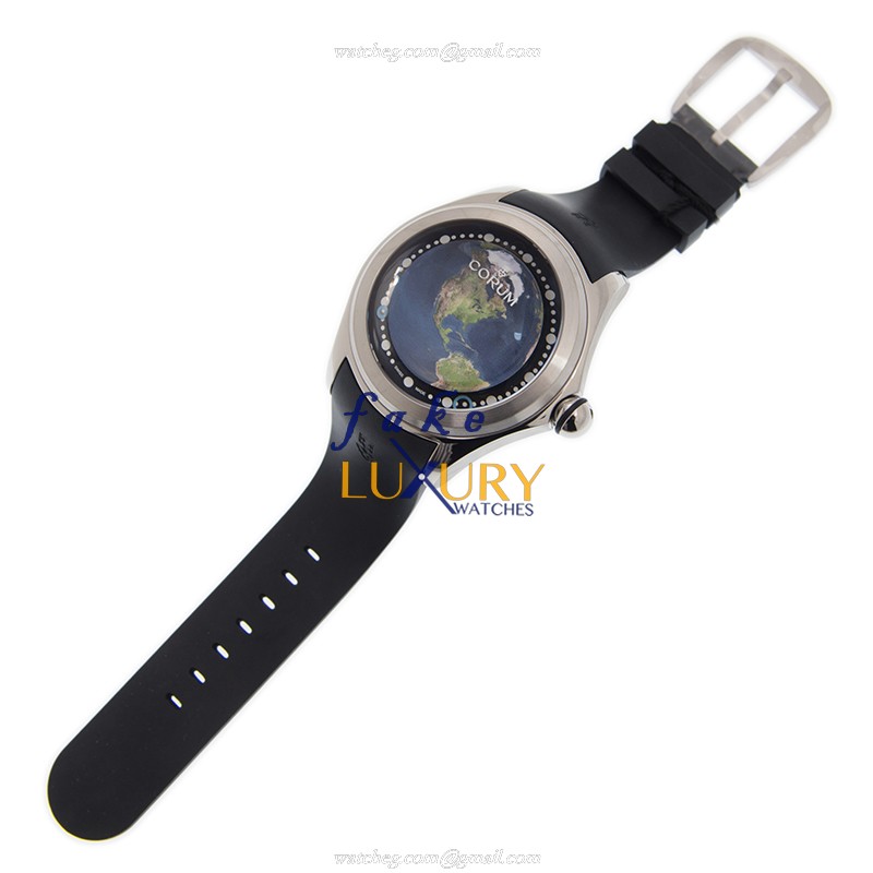 Corum 390.101.04/0371 UE01 BUBBLE Automatic Titanium Blue Dial Rubber Strap Replica Watch - Image 2