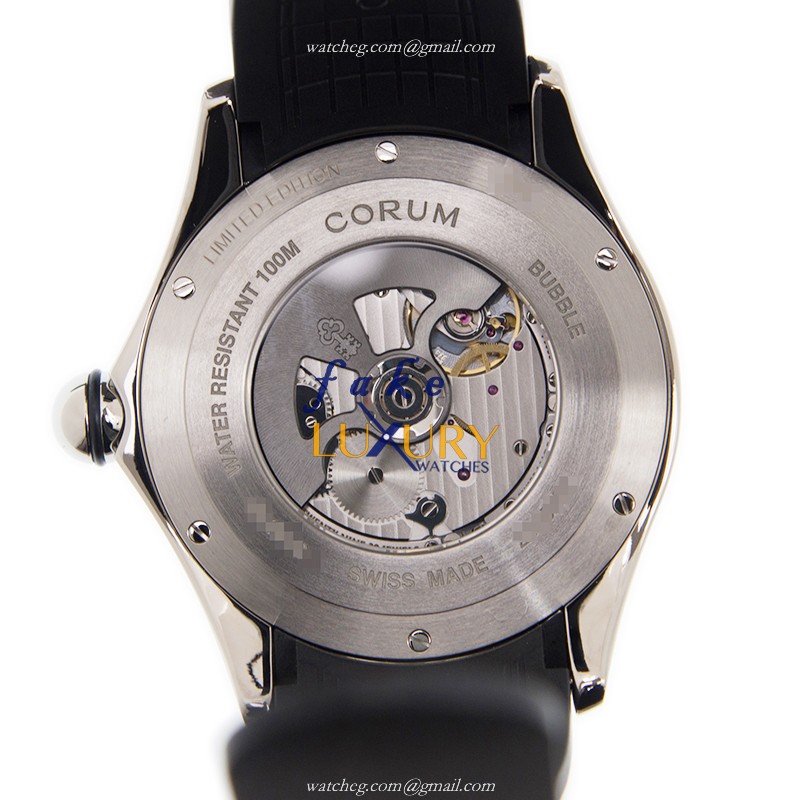 Corum 390.101.04/0371 UE01 BUBBLE Automatic Titanium Blue Dial Rubber Strap Replica Watch - Image 3
