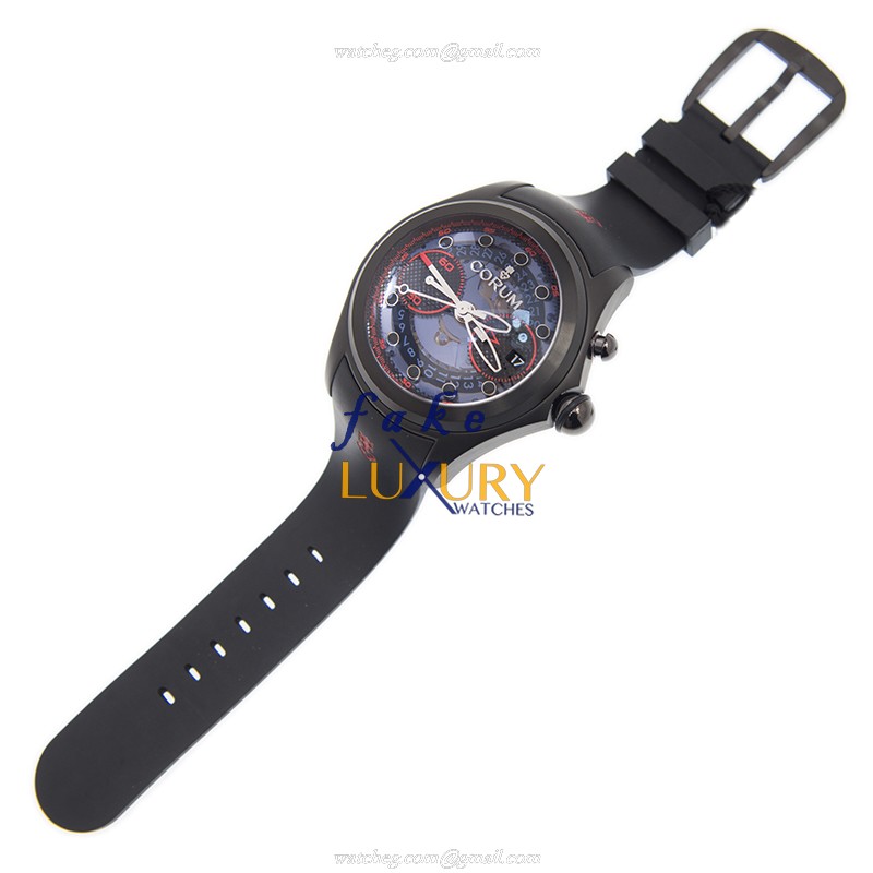 Corum Bubble 961.201.95/0371 CT01 Automatic Titanium Blue Dial Rubber Replica Watch - Image 2