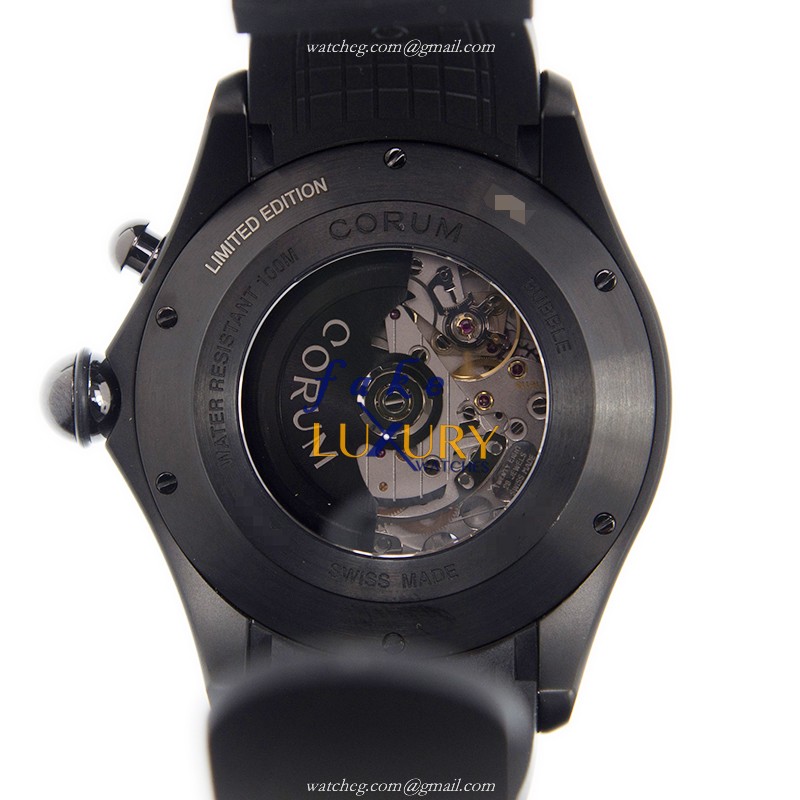 Corum Bubble 961.201.95/0371 CT01 Automatic Titanium Blue Dial Rubber Replica Watch - Image 3