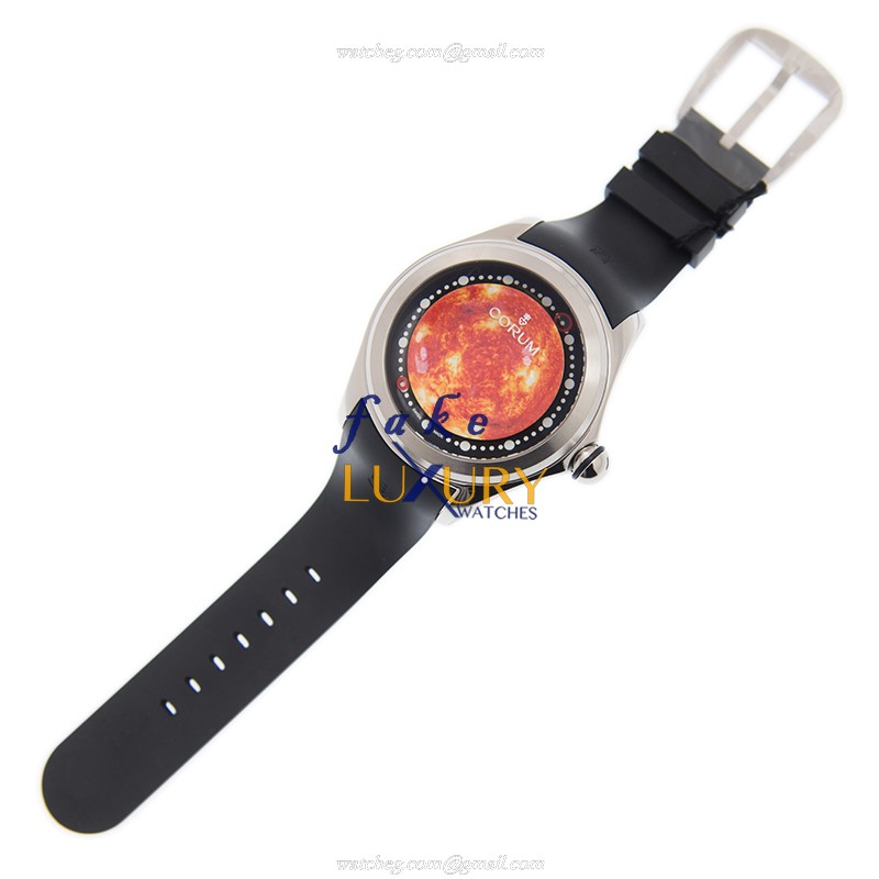 Corum 390.101.04/0371 SO01 Bubble Automatic Titanium Replica Watch, Orange Dial Black Rubber Strap - Image 2