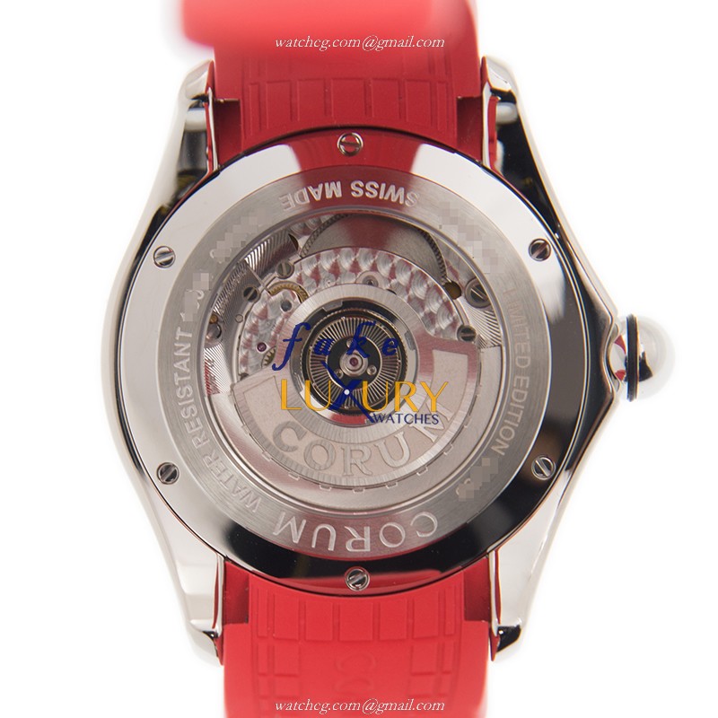 Corum 082.410.20/0176 CH01 BUBBLE - Replica Watch - Automatic - Steel Case - Black White Dial - Red - Image 3