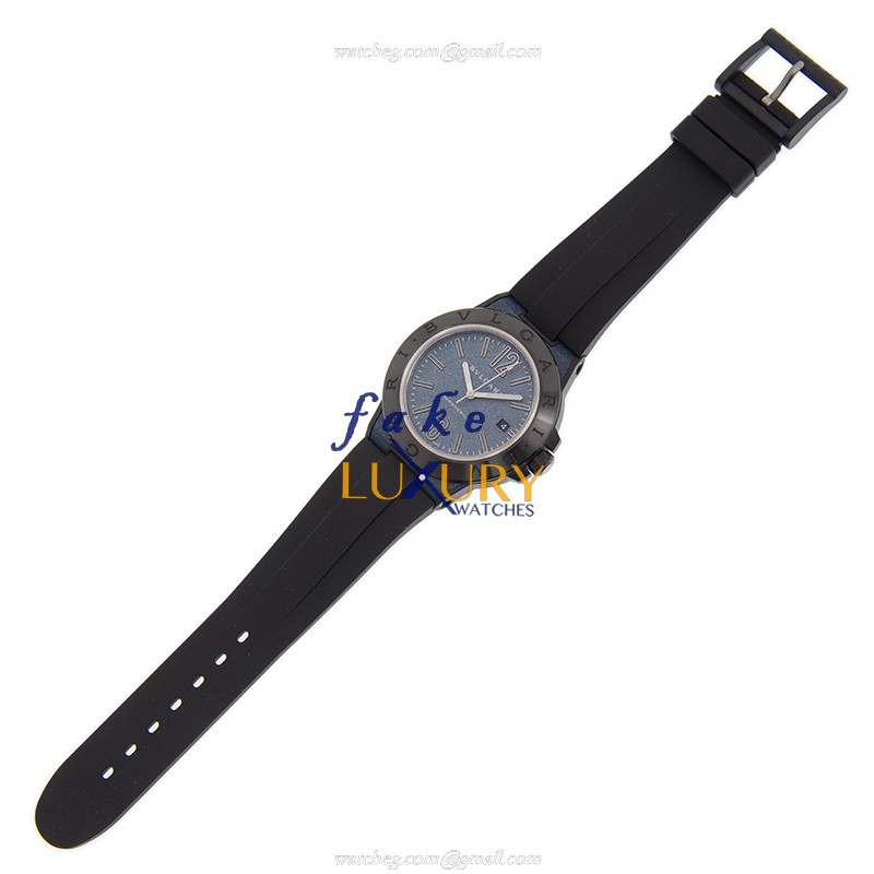 Bulgari Diagono DG41C3SMCVD Automatic Ceramic Steel Black Dial Rubber Strap Replica Watch - Image 2
