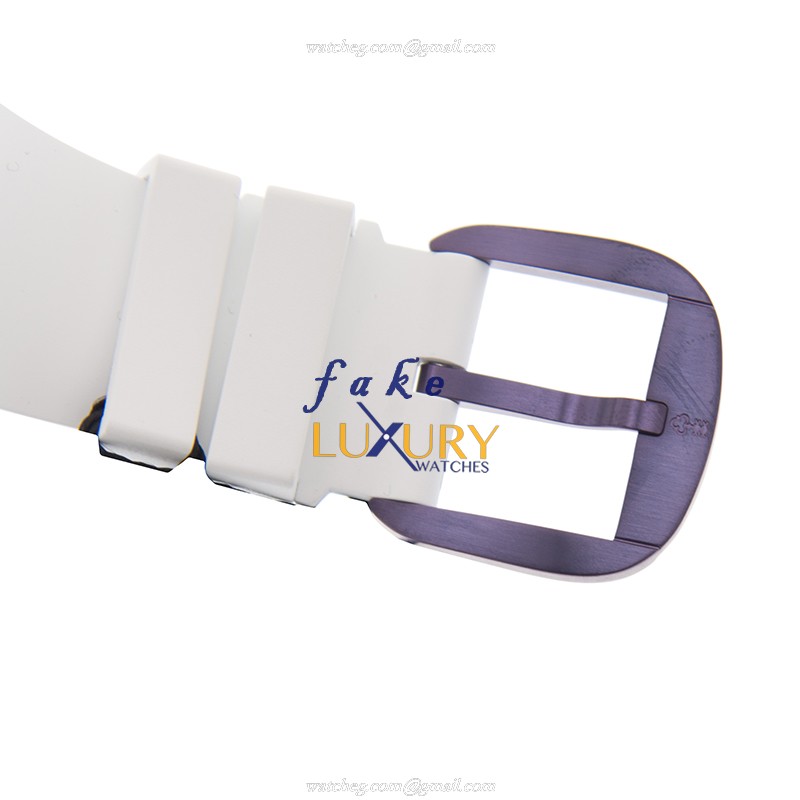 Corum 082.413.98/0379 OR01 Replica Watch, Automatic, Purple Dial, Steel Case, White Rubber Strap - Image 4