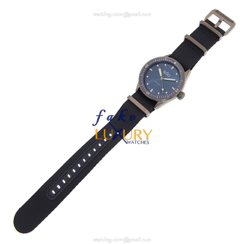 Blancpain Fifty Fathoms 5000-0240-NAOA Automatic Blue Dial Ceramic Replica Watch - Image 2