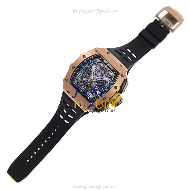 Richard Mille RM11-03-RG-TI Replica Watch With Automatic Movement, Black Dial, Rose Gold & Steel - Image 2