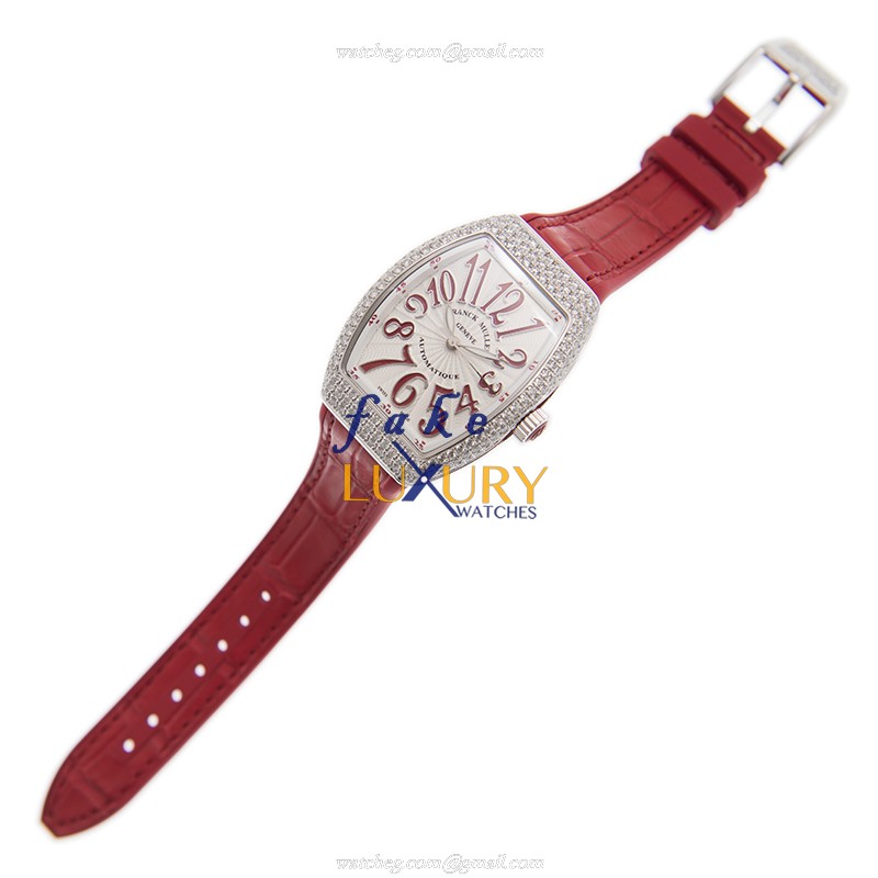 Franck Muller V 32 SC AT FO D AC.RG VANGUARD Automatic White Dial Red Strap Replica Watch - Image 2