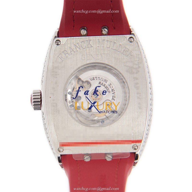 Franck Muller V 32 SC AT FO D AC.RG VANGUARD Automatic White Dial Red Strap Replica Watch - Image 3