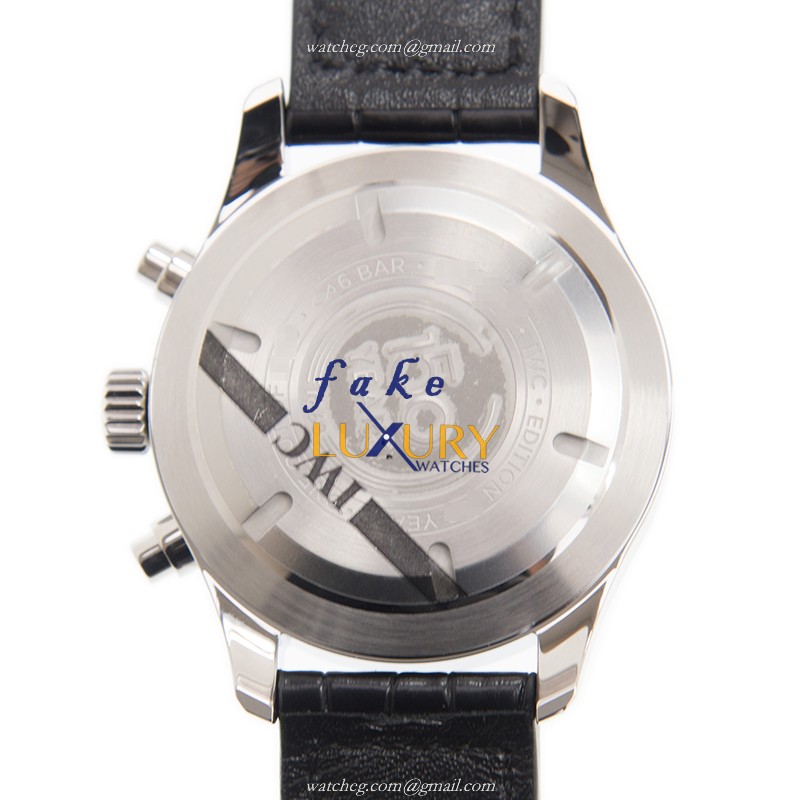 IWC IW377725 PILOTS Automatic Stainless Steel Replica Watch - White Dial Black Alligator Strap - Image 3