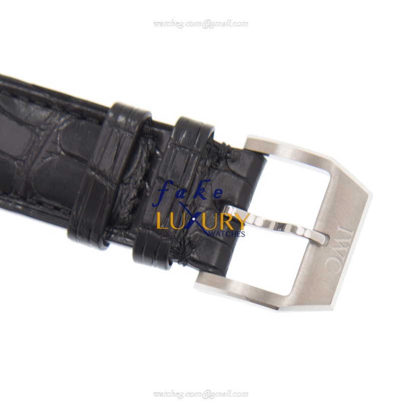IWC IW377725 PILOTS Automatic Stainless Steel Replica Watch - White Dial Black Alligator Strap - Image 4