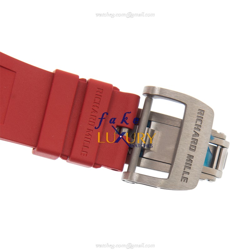 Richard Mille RM35-02 FQ NTPT Carbon Fiber Automatic Transparent Skull Red Rubber Replica Watch - Image 4
