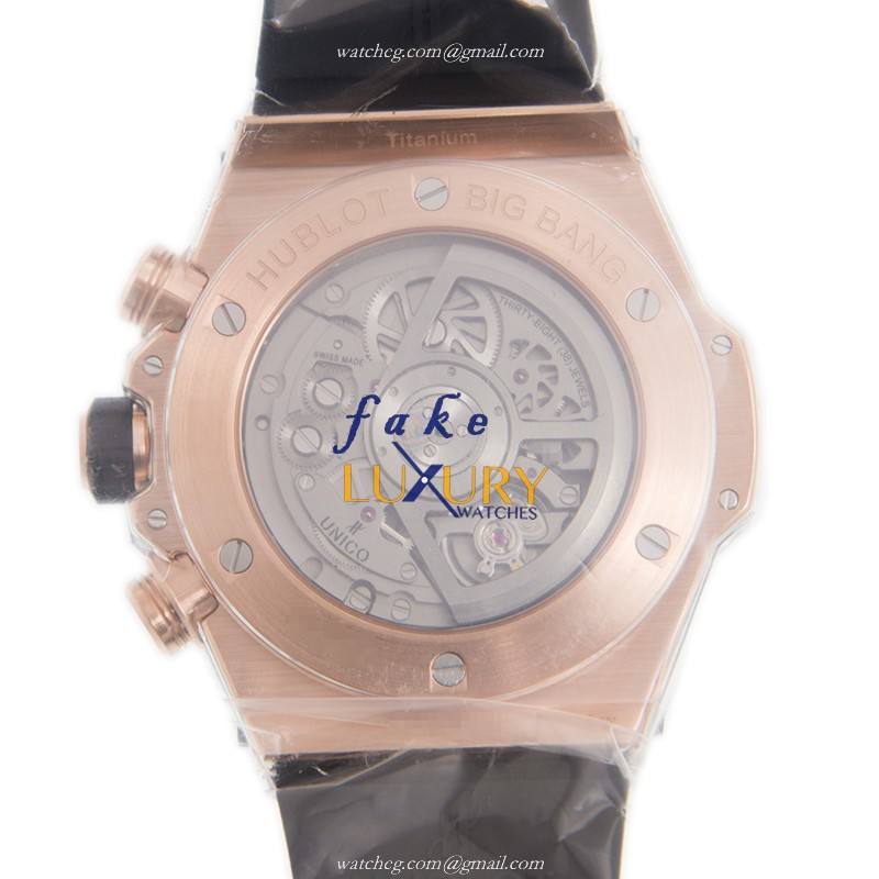 Hublot 411.OM.1180.RX Big Bang Auto 18kt Rose Gold Replica Watch - Swiss Clone 45mm Black Dial - Image 3