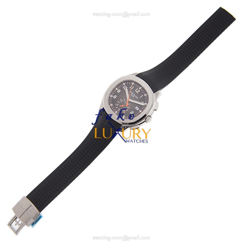 Patek Philippe 5968A-001 Aquanaut Replica Watch, Automatic, Black Dial, Steel Case, Rubber Strap - Image 2