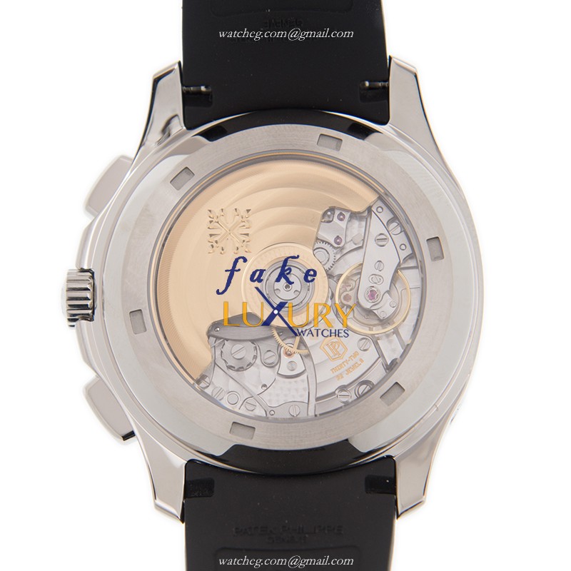 Patek Philippe 5968A-001 Aquanaut Replica Watch, Automatic, Black Dial, Steel Case, Rubber Strap - Image 3