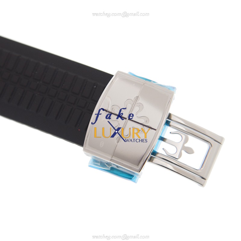 Patek Philippe 5968A-001 Aquanaut Replica Watch, Automatic, Black Dial, Steel Case, Rubber Strap - Image 4