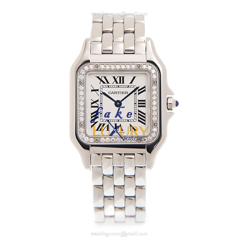 Cartier W4PN0008 PANTHeRE DE CARTIER Quartz Stainless Steel & Diamond Replica Watch, White Dial - Image 2
