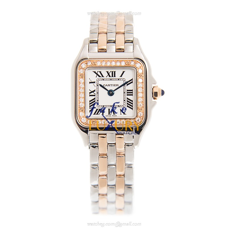 Cartier Panthere W3PN0006 Replica Watch, Quartz Movement, 18kt Rose Magic & Diamond Case, White Dial - Image 2