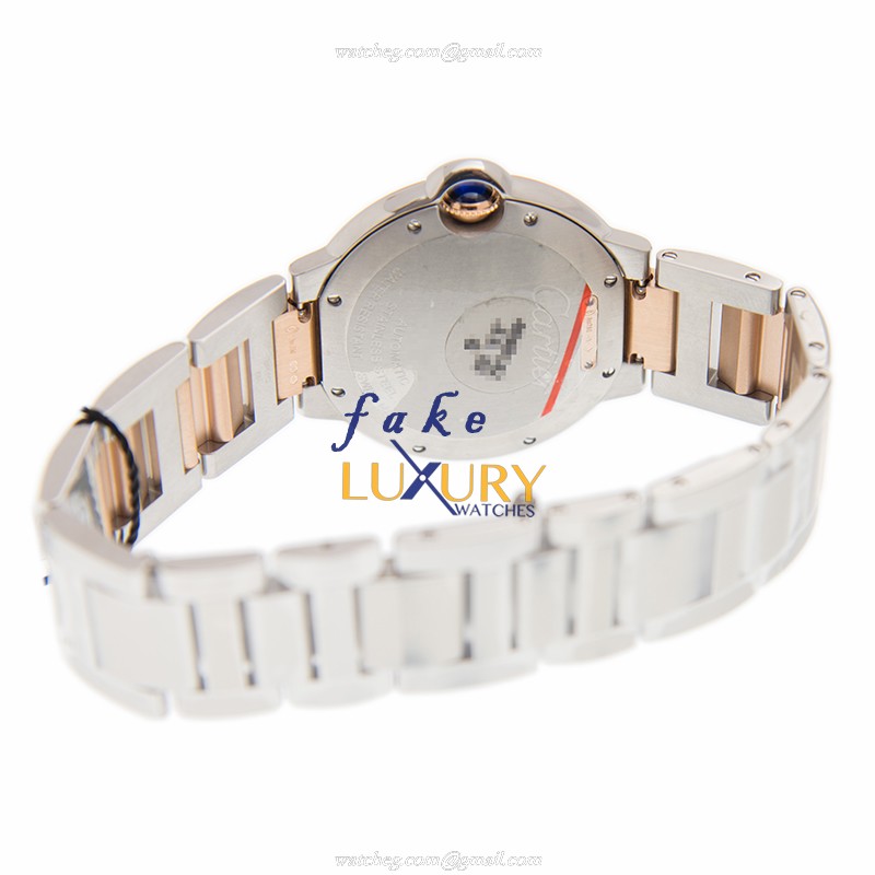 Cartier W3BB0004 BALLON BLEU Automatic 18kt Rose Magic Diamond Replica Watch, Swiss Movement, White - Image 4