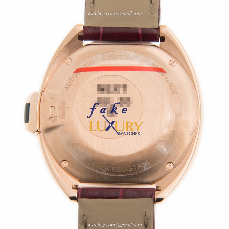 Cartier WJCL0047 Cle de Cartier Replica Watch, Automatic Movement, 18kt Rose Gold Case, White Dial - Image 3
