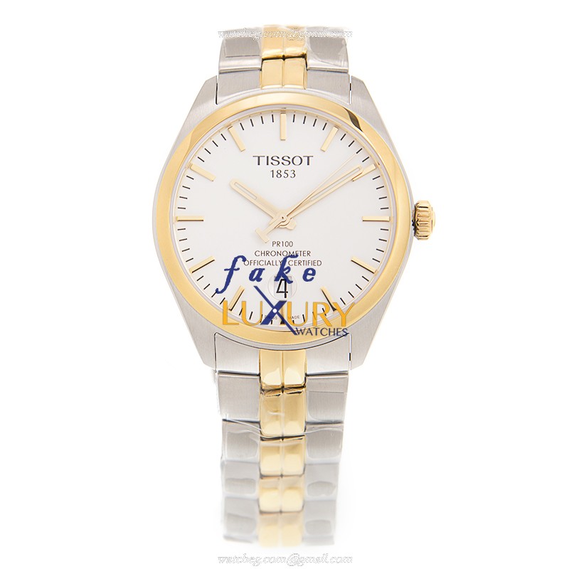 Tissot T101.451.22.031.00 Replica Watch, White Dial, Gold-Plated Steel Case, Automatic - Image 2
