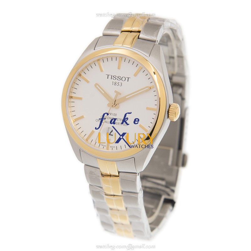 Tissot T101.451.22.031.00 Replica Watch, White Dial, Gold-Plated Steel Case, Automatic - Image 3