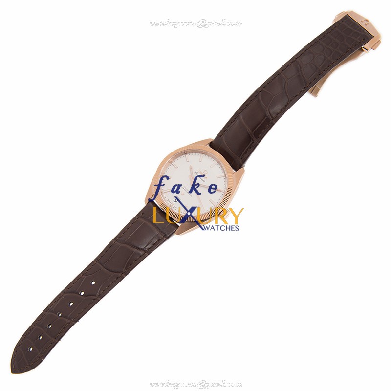 Omega Replica Watch 130.53.39.21.02.001 Automatic 18kt Rose Gold, White Dial, Leather Strap - Image 2