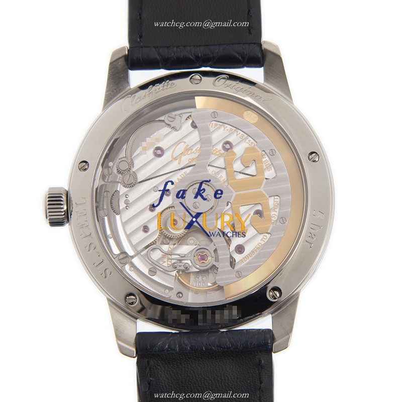 Glashutte Senator Manual Winding Skeletonized 100-04-05-12-30 | Blue Dial | Automatic | Steel - Image 3