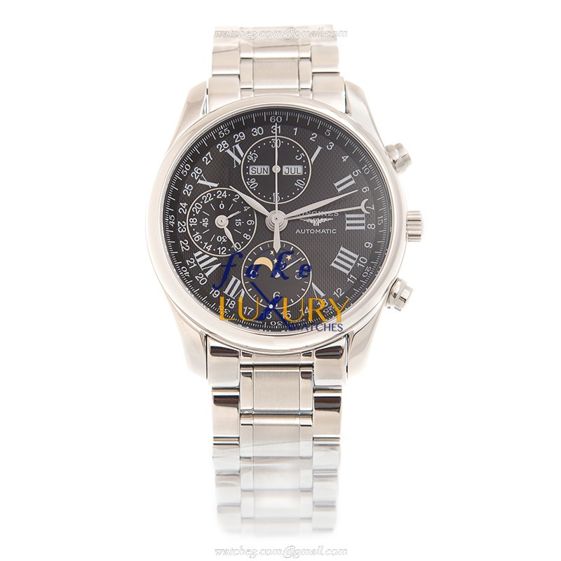 Longines MASTER L2.673.4.51.6 - Replica Watch - Automatic - 40mm Steel Case - Black Dial - Silver - Image 2