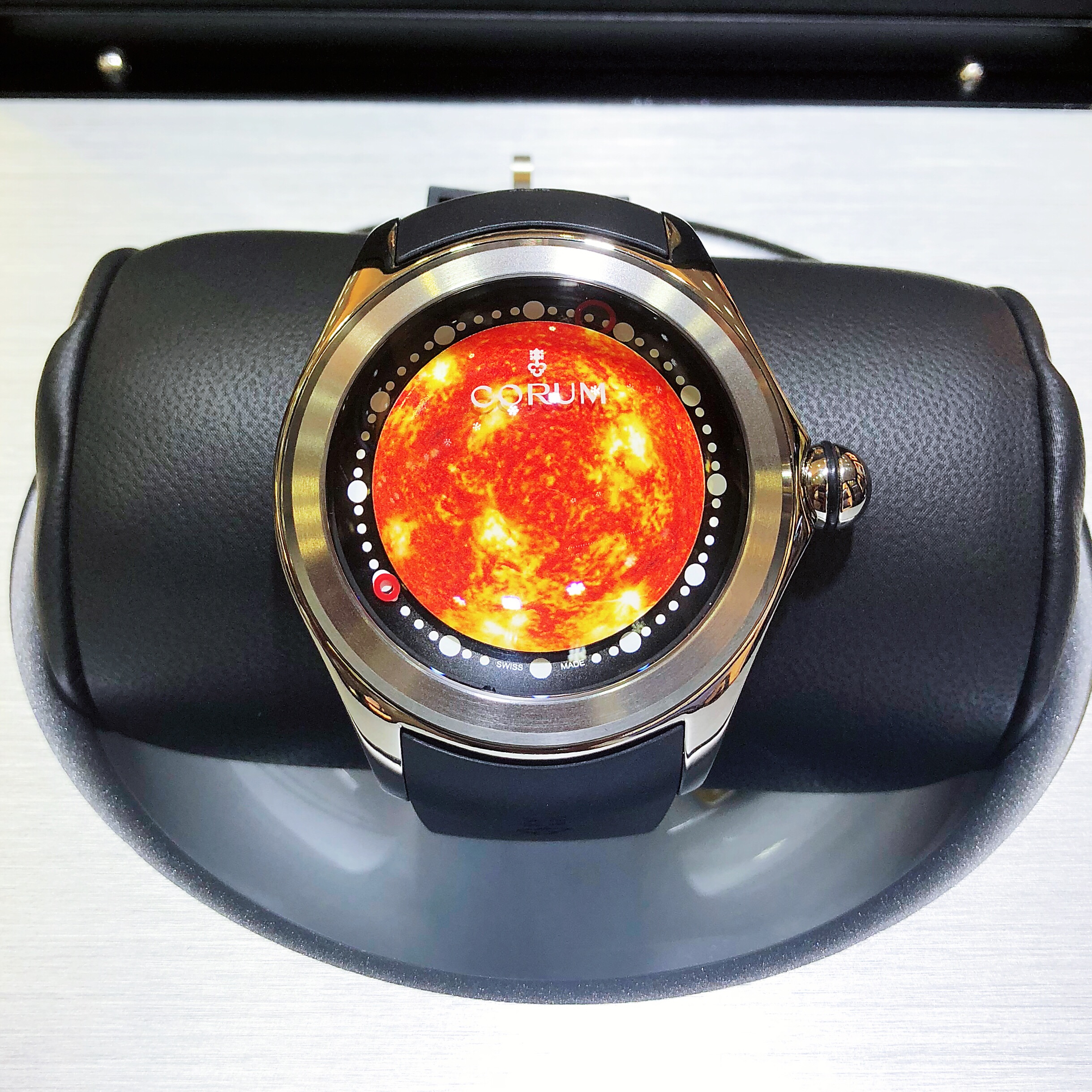 Corum 390.101.04/0371 SO01 Bubble Automatic Titanium Replica Watch, Orange Dial Black Rubber Strap - Image 5