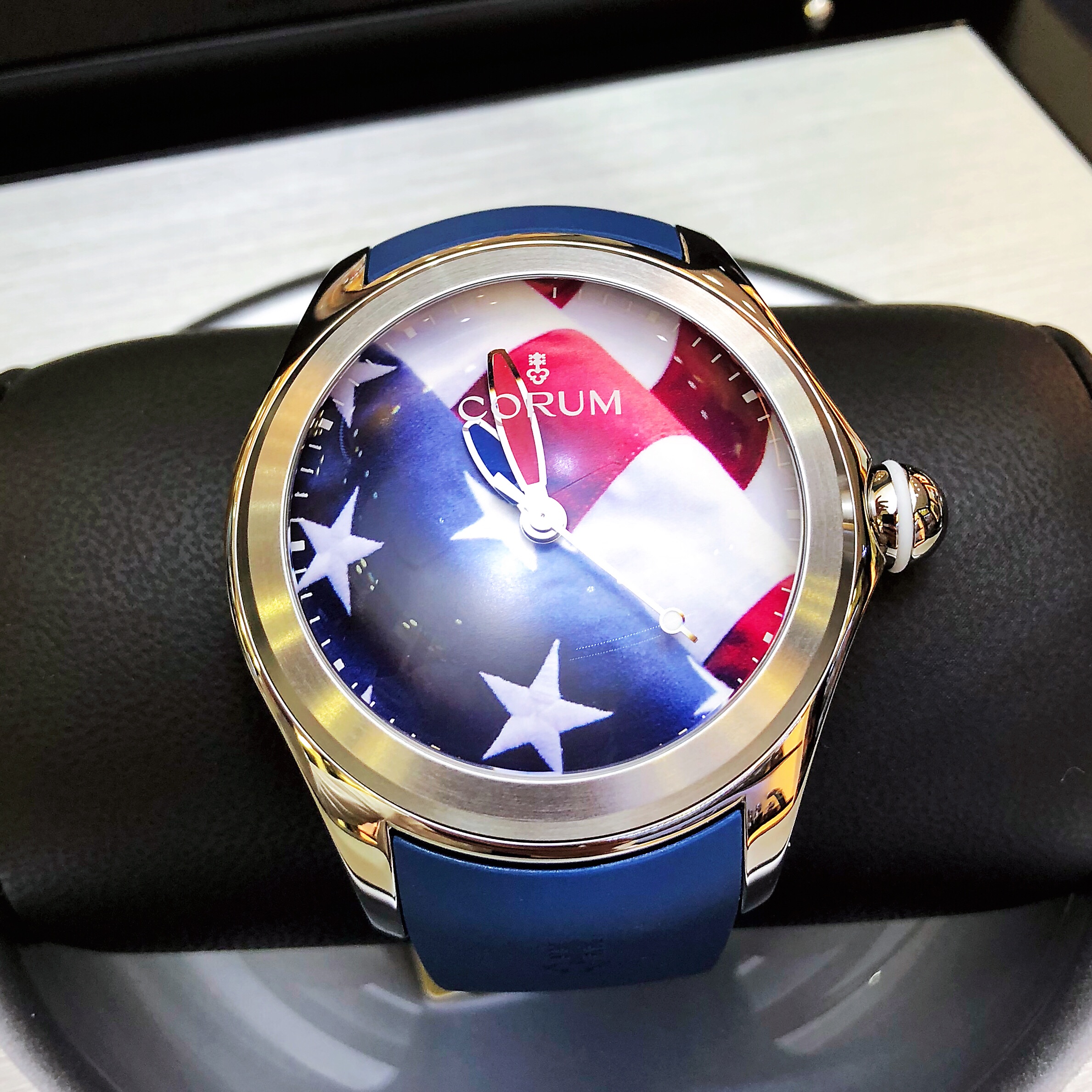 Corum 403.101.04/0373 US01 BUBBLE Automatic Titanium Blue Rubber Replica Watch - Image 5