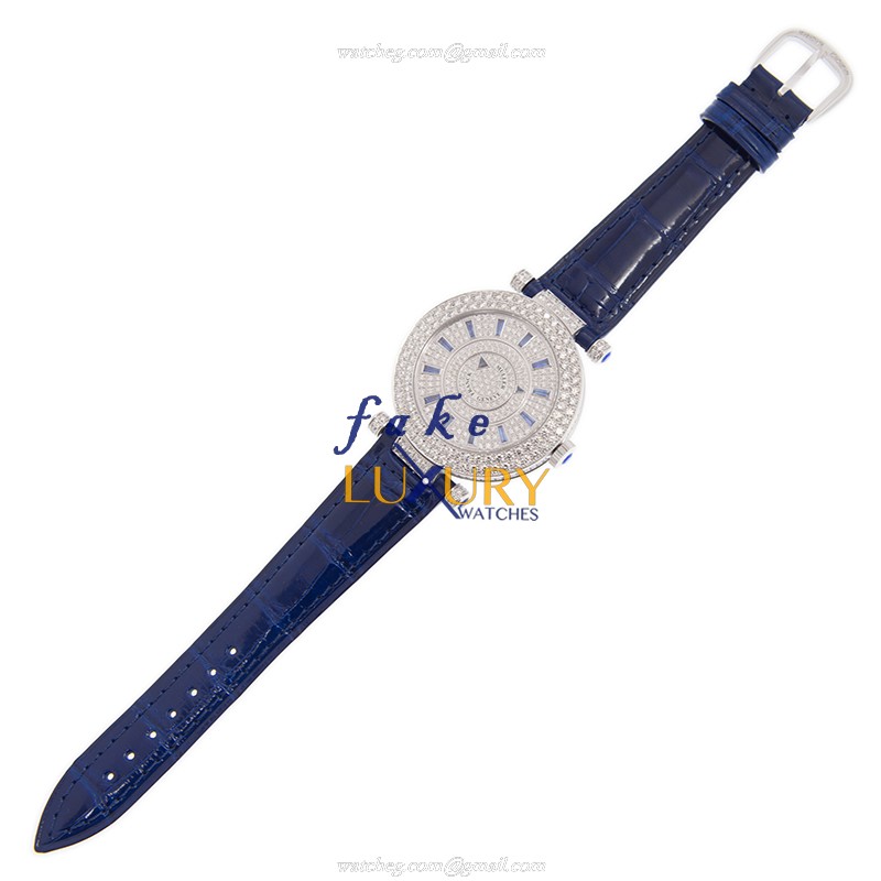 Franck Muller DM 42 D 2R CD OG BLUE Automatic 18kt White Gold Diamond Silver Dial Replica Watch - Image 2
