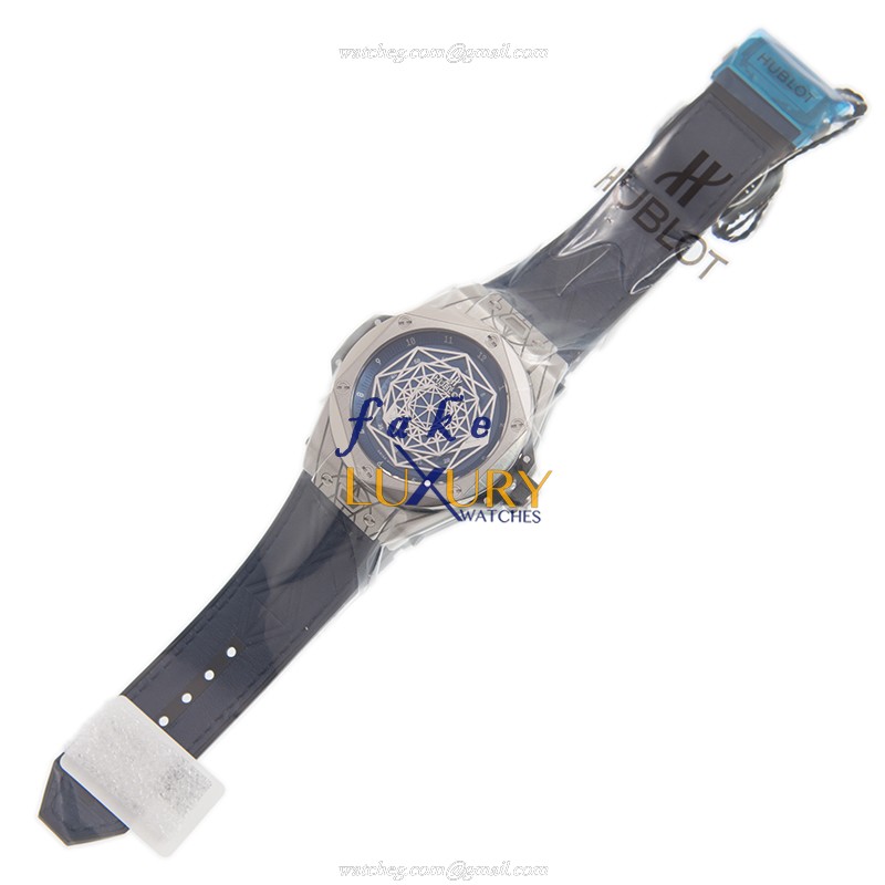 Hublot 415.NX.7179.VR.MXM18 Automatic Titanium Replica Watch, Blue Dial, Cowhide Strap - Image 2
