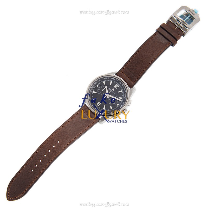 Jaeger-Lecoultre Polaris Date Q9028471 Replica Watch, Automatic, Black Dial, Brown Leather Strap - Image 2